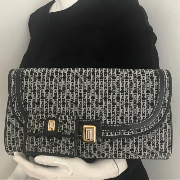 New vintage Judith Leiber large jaquered clutch fabric - Picture 2 of 12